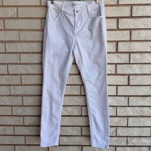 White High-Waisted Skinny Jeans